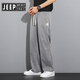 JEEP SPIRIT吉普牛仔裤男款夏季薄款潮牌直筒宽松男士冰丝阔腿夏天休闲长 1048灰色 XL 建议135-155斤