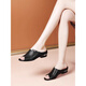 Yierkang Prince genuine leather sandals for women 2025 new summer wear fashionable thick heel flat soft leather fish mouth sandals. Women's shoes that are not tired after walking for a long time are off-white [order shipping insurance] 38