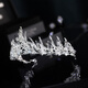 Fat Donglai's same style crown tiara for adult bride, main wedding dress, headband, tiara for goddess 18-year-old princess, performance hair, silver 6 TS-0017-E