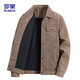 ROMON jacket men's autumn trendy lapel solid color top business executive corduroy jacket men 2270 Khaki XL