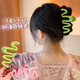 SAHANE Zuoyu's new cream-colored wavy line clip dopamine irregular hair clip simple design hair shark clip dopamine wave clip random one