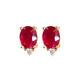 Pu Lian 18K gold pigeon blood red ruby earrings for women light luxury high-end cinnabar. Zhi egg-shaped new earrings sterling silver diamond new gold ruby earrings 18K