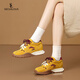 SECHILOUIS YELLOW SHAUX D'ÉNECTEMENT ALLEMANDS FEMMES HAUTEURS INTÉRIEURES SAUVAISES DES FEMMES POUR PRINTEMPS 2025 NOUVEAU SUPER CHOSE FORREST GUMP RETRO SPORTS SOLE SOLE DADDY 9713-2 Brown Velvet Sole épaisse 7cm 34