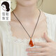 Xuecong original mine southern red agate pendant one thing one picture nine mouth material southern red necklace for men and women JP5136