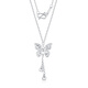 BOC Yijin pt950 Butterfly Platinum Pendant Women's Platinum Necklace Clavicle Chain Birthday Valentine's Day Gift for Girlfriend and Wife Platinum Crushed Ice Butterfly Tassel Set Gold Chain Weight Approximately 5g