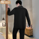 Pajamas modales de pijama para hombres Spring de algodón puro de manga larga y otoño Four Seasons 2025 Nuevo color sólido Boys Summer Cotton Home Clothing Juego G693 L Peso 100-130Jin [Jin equivale a 0.5 kg])