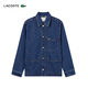 LACOSTE【王一博同款】法国鳄鱼男装25春夏棉质翻领牛仔衬衫外套|CH2601 MK9/牛仔蓝色 M 40