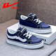 Pull back children's shoes children's canvas shoes 2025 spring and autumn new style breathable casual black low-cut sneakers for boys and girls student shoes WZ-5586 blue 35 inner length 22.0/suitable for foot length 21.0