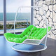 
Nuojiangjing Ei9 rocking chair, double hammock hang basket, blue bed outdoor swing chair balcony hanging blue swing bed rocking white small (A13821 seat cushion)