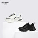DEEP BREATH Deep Breath Women's Shoes Thick Sole Fashion Strap Curved Daddy Shoes Casual Shoes AX12242 Black 36