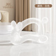 YEEHOO Jelly Rabbit Teether Baby Teething Period Silicone Toy Teeth Can Be Boiled and Anti-Eating Hand Artifact - White