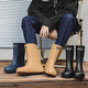 Botas de lluvia de alto tubo japonesas y británicas zapatillas de goma superpuestas más botas de lluvia de terciopelo botas de agua no deslizantes de agua pesca y zapatillas de agua de mar tubo de color medio tamaño estándar 42