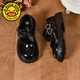 G.duck Girls' Leather Shoes 2026 Spring and Autumn Fashionable Children's Performance Shoes Black Dance Shoes Middle and Large Children's Mary Jane Princess Shoes Black 28 Inner Length 17.3 cm