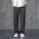
Danyuting high-end Tennis Jeans for men loose straight summer thin wide-leg large-size ice silk casual long trousers 1048 black-elastic waist S recommended 80-100Jin [Jin equals 0.5 kg]