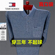 Tommy Heelli Primavera y Autumn Camiseta de manga larga de algodón de algodón de algodón de alta gama Polo de solapa suelta para hombres Polos de mediana edad y anciana