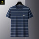 Paisenlong high-end men's clothing brand POLO shirt men's lapel summer new style youth and middle-aged business casual striped short-sleeved T-shirt 6193-Military green 48 M