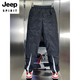 JEEP SPIRIT2025夏季速干条纹拼接束脚哈伦裤男青年薄宽松阔腿休闲九分裤 绿条 33