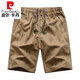 Pierre Cardin High-End-Marken-Herren-Shorts 2025 Sommer neu trendy Ice Seide Schnelltrockne dünne Fünf-Punkte-Hose-Marke-Marke Sporthosen GAM-6627 Lace-up Casual Shorts Schwarz L Gewicht 100-120jin [Jin gleich 0,5 kg]