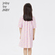 Jnby von Jnby Jiangnan Stoff Kinderkleidung Frühlings- und Sommerkleid Blütenknospenhülle Bugmuster süßes atmungsaktives Mädchen 1N3G12480 690 Verschiedenes Pulver 140 cm