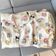 Cat Men Pyjamas pour les femmes au printemps et à l'automne Xinjiang Cotton Gauze Pantalons à manches longues 2025 Nouveaux vêtements de maison cardigan été 826 # Small Cherry # Long à manches + pantalon recommandé 100-120jin [Jin est égal à 0,5 kg] l