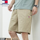 Tommy Hee Kelly American tomm Tomm Summer Men's Shorts Pure Cotton Casual Elastic Waist Cropped Pants Beach Straight Pants Dark Blue 9224 XL Recommended 140-160Jin [Jin equals 0.5 kg]