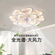 北欧吸顶风扇灯创意莲花客厅电扇灯全光谱智能卧室电风扇可改110V 0W 0㎡内适用 0lm 全光谱ra9712头a
