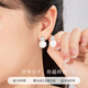 Lao Fengxiang's sterling silver earrings for women Freshwater Pearl Tears of the Moon Earrings Wedding Anniversary Birthday Gift for Girlfriend Tears of the Moon Earrings*Brand Original Gift Box