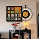 2025 new restaurant high-end decorative paintings light luxury and atmospheric medieval style Bailian LED light with clock wall K12806+PB57 70*70cm painting + 60*60cm wall clock with pendulum f