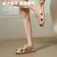 
Park Xi Baotou simple women's sandals at home and indoor couples can wear slippers outside men Angora red 36-37