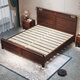 Yuyang Bett Neues chinesisches Stil schwarzes Goldmassivholzbett 1,8 m 2 m Doppelbett Schlafzimmermöbel Hochzeitsbett 9901c# High Box Bett + Latex braune Matte [bequem und atmungsaktiv] 1,8*2,0 m [Stummbett)