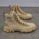 Aowanlao Schutzschuhe Herren 3522 High Top Side Reißverschluss Dicke Sohle-Kee-resistente nicht rutschende Wanderschuhe Jiefang Schuhe Herren-Konstruktionsseitenschuhe Khaki 9031 (Side Reißverschluss) 42