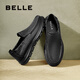 Belle geschlagen atmungsaktive Freizeitschuhe Herreneinkaufszentrum Gleiche Schaf Leder Business Lederschuhe 8jq01bm4 schwarz 41