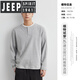 JEEP SPIRIT light luxury fake two-piece long-sleeved shirt for men in spring and autumn American fashion brand loose Henry collar bottoming shirt top floral gray S