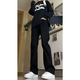 7 productos de alta gama, jeans de micro-carne, estilo de primavera y verano para hombres, elástico estadounidense elástico se ajusta a pantalones largos y sueltos, df-701 de hombres df-701 regulares negros XL