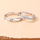 Silver-plated platinum couple rings, men's and women's proposals, engagement gifts, written greeting cards, engraved greeting cards, women's rings + certificates and brand gift boxes, live rings (freely adjust the ring size)