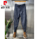 Pierre Cardin 2025 Neue Herrenhosen Herbst und Winter Cord Cord plus Samt Casual Hosen Reißverschlüsse kleine Füße lose Harem Hosen hübsche Streifenhose schwarz m