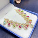 Fujiu Tourmaline naturelle + saphir coloré + apatite + tanzanite + collier en cristal rangée Seiko 925 incrustation en argent