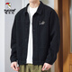 Woodpecker Jacket Men's Spring and Autumn 2025 New Shirt Lapel Autumn Men's Work Jacket Early Autumn Gown Top [Updated Version] K12806 Black M [Suggested 90-120Jin [Jin equals 0.5 kg]]