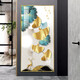 Einfache moderne Eingangswanddekoration Gemälde Jiuyu Bild Licht Luxus atmosphärische Kristallporzellan Diamant-Laid Gang Wandmale Txmg11152 70*140 Wandbreite 90-100 cm elegantes schwarzes Aluminium Composite