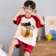 Langsha Pajamas Pajamas Summer Summer de algodón delgado de algodón delgada para algodón de algodón Medio de mediana edad y niños grandes Summer Student Traje LT694 150 Recomendado 140-150 cm/70-85Jin [Jin equivale a 0.5 kg]