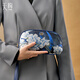 
PmSix clutch bag for women new fashion large capacity hand-holding bag temperament dinner handbag Chinese Valentine's Day gift for wife dark blue-Molan