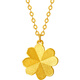 Zhou Saturday Fu Four-leaf Crop Gold Necklace Pendant Girls' Birthday Gift Price A0611665 About 3.49g 40+5cm