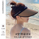 CARNEGIE&KEITH防晒遮阳帽子女黑胶防紫外线空顶太阳帽子沙滩旅行草帽大檐显脸小 【卡其色】高端礼盒装轻奢