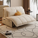 Chaogeshu Smart Electric Multifunktion Sofa Bett Balkon kleine Wohnung Wohnzimmerstudie Klappt Teleskope Dual-Purple-Einzelbett Außendurchmesser 1,1 Meter [Smart Electric + Storage] S-Dicked Leder [Wirbelsäulenschützer kokosnussbrauner Stil]