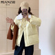 Algodón de algodón espesado chaqueta de algodón para mujeres NUEVA chaqueta de algodón de algodón de invierno Chaqueta de pan con chaqueta de algodón de algodón de algodón Color de color caqui [695 Alta calidad] S 85-105Jin [Jin iguala 0.5 kg]