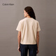 Calvin KleinJeans25春夏新款女士休闲ck花朵字母贴布绣纯棉短袖T恤47B834G