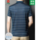 
MONTAGUT brand men's mulberry silk short-sleeved polo T-shirt summer middle-aged dad casual striped lapel T-shirt A829-red 2XL 180 suitable for 145-165Jin [Jin equals 0.5 kg]