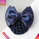 Gardenia blossoms, head flower, net bag, hairpin, professional hair net, hair cover, nurse, hotel property, hotel bank work bow decoration, gold-edged two-knot blue thick net