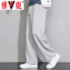 Yalu casual pants for men in spring and summer American high street men's pants loose fashionable straight pants for men loose breathable sports trousers grey [spring and summer style] XL [recommended weight 115-130 Jin [Jin equals 0.5 kg]]
