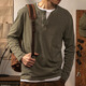JEEP SPIRIT genuine Jeep high-end T-shirt for men American retro washing and old cotton Henry collar solid color base shirt top for men 829 military green T-shirt XL code reference 153~172Jin [Jin equals 0.5 kg]